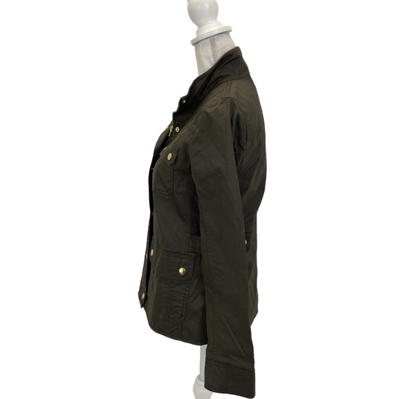 J. Crew Waxed Downtown Field Jacket Coat Size XS Green - Picture 7 of 16